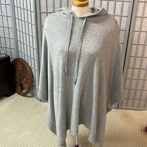 Michael Kors Knit Poncho, Grey Small/Medium